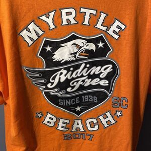 Myrtle Beach Motercycle Rider T‎ Shirt Mens XL Patriotic Eagle